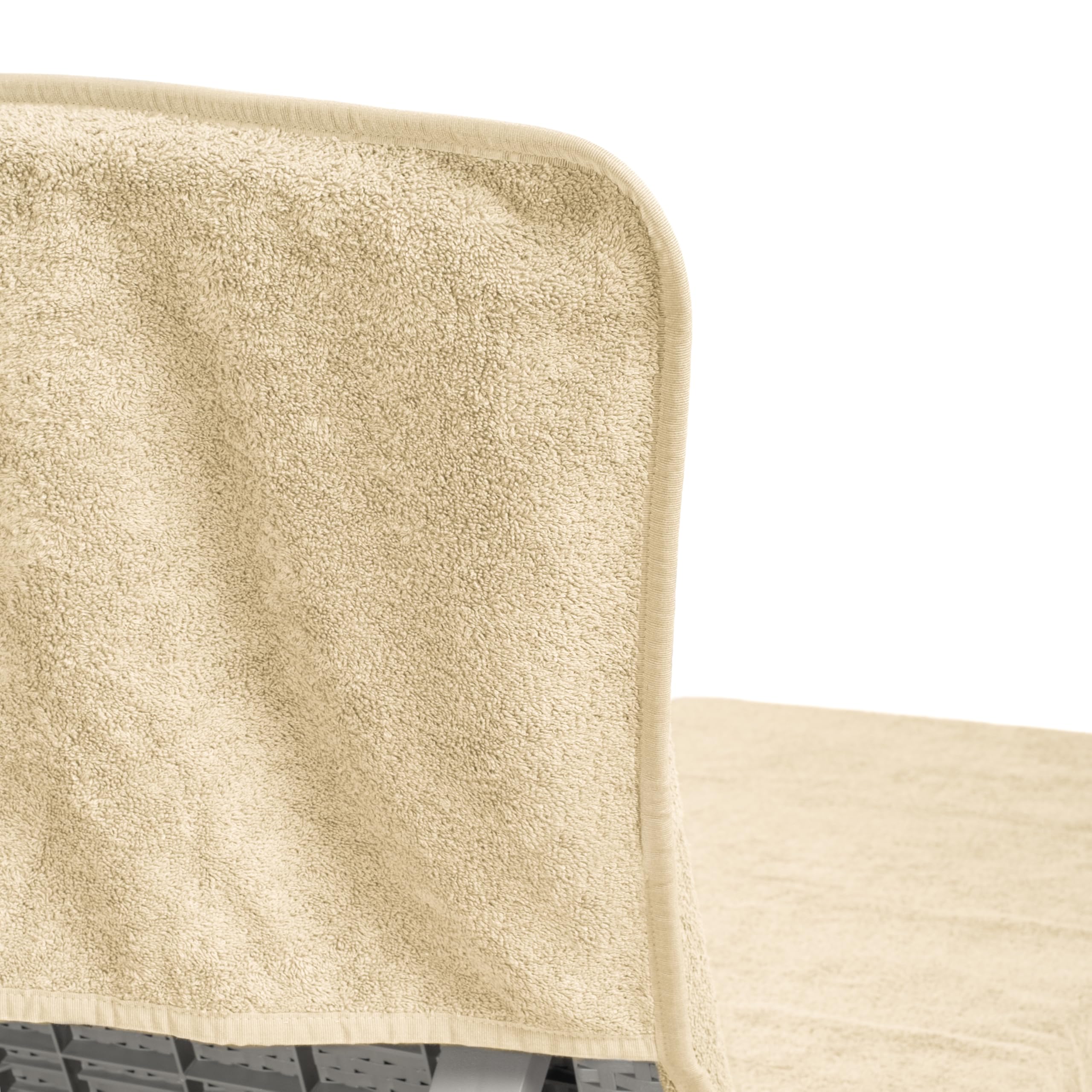 Cotton Paradise Lot de 2 Serviettes pour Chaise Longue avec Poche, 81,3 x 218,4 cm, pour Chaise Longue, Piscine, Plage, (Beige, 2 pièces)
