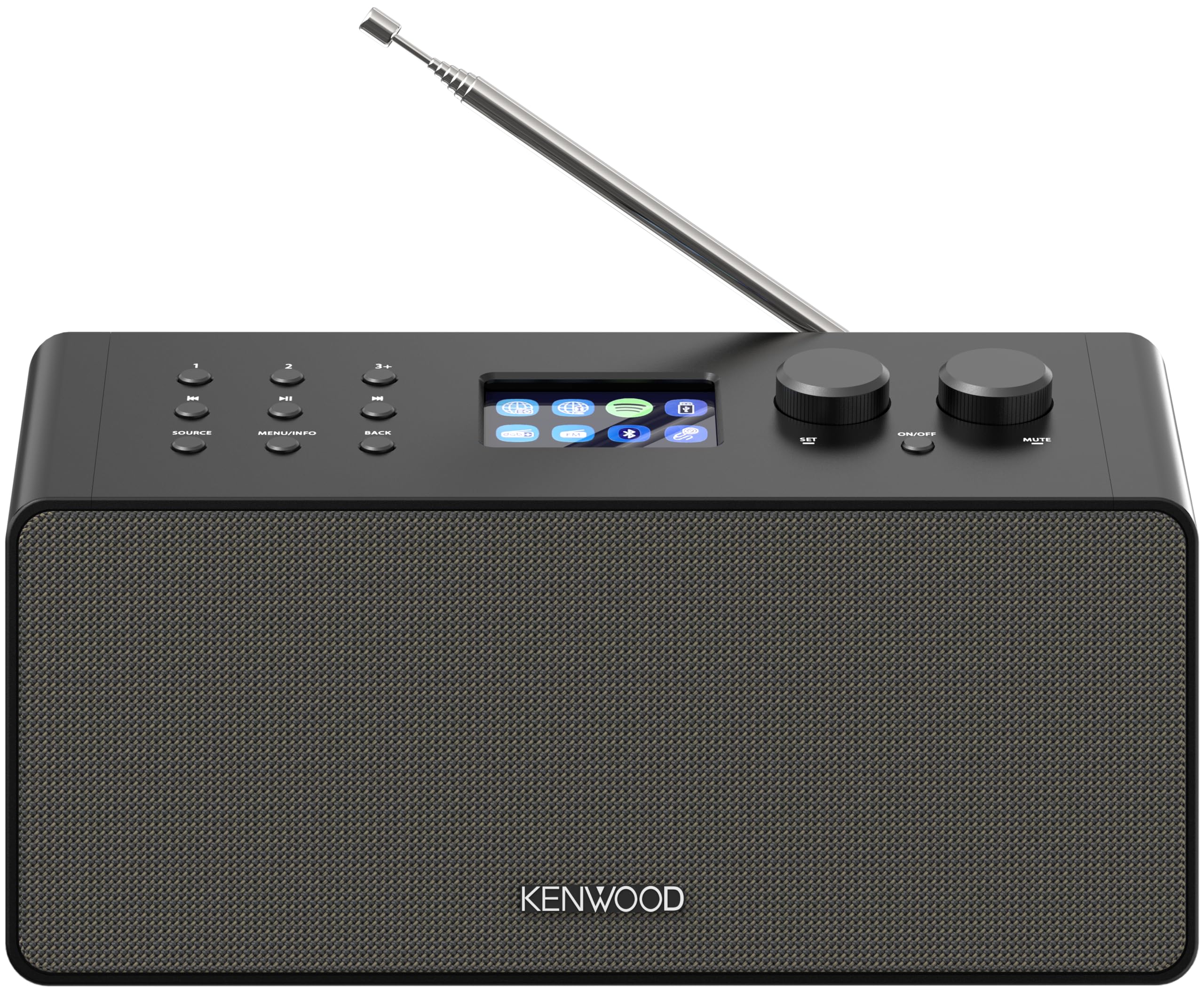 Kenwood CR-ST90S - Smart-Radio mit Li-Ionen Akku, 2,4" Farbdisplay, WiFi Internetradio, DAB+, UKW, Spotify, Bluetooth, 10 W RMS Stereo, USB, AUX-In, USB-C, Bassreflex, OKTIV App, Schwarz