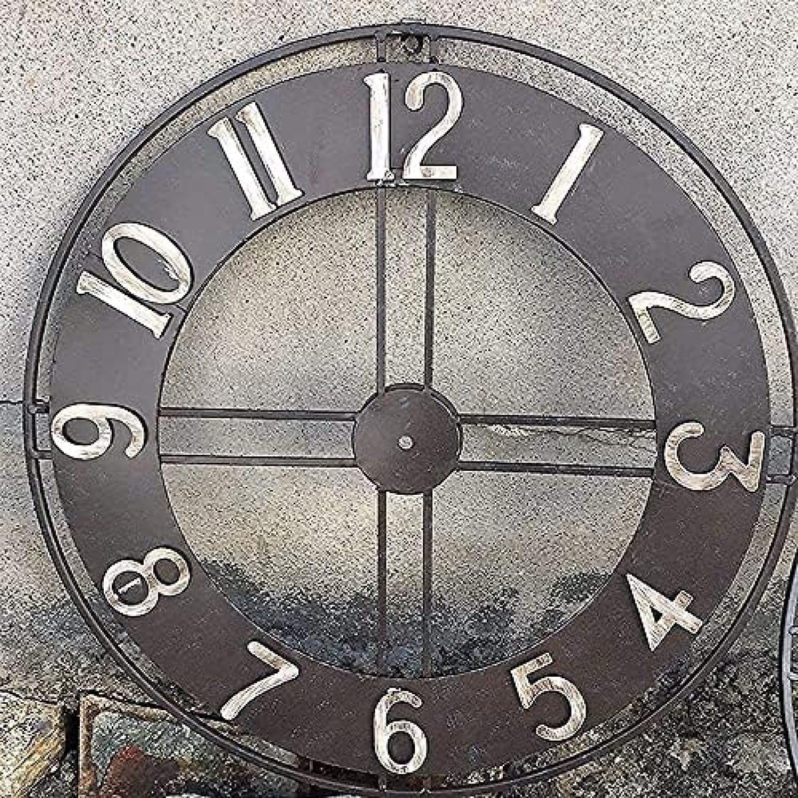 Orologio da Parete da Giardino Grande da 60 Cm, Orologio da Giardino con Quadrante Aperto, Orologio da Esterno Impermeabile in Metallo, per Interni Ed Esterni, per Soggiorno, Orologio Gigante Mode