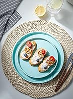 Vista 5 de Onniyor Juego de platos llanos de porcelana, platos redondos para ensalada de postre, platos para servir de 10 pulgadas, platos planos resistentes a