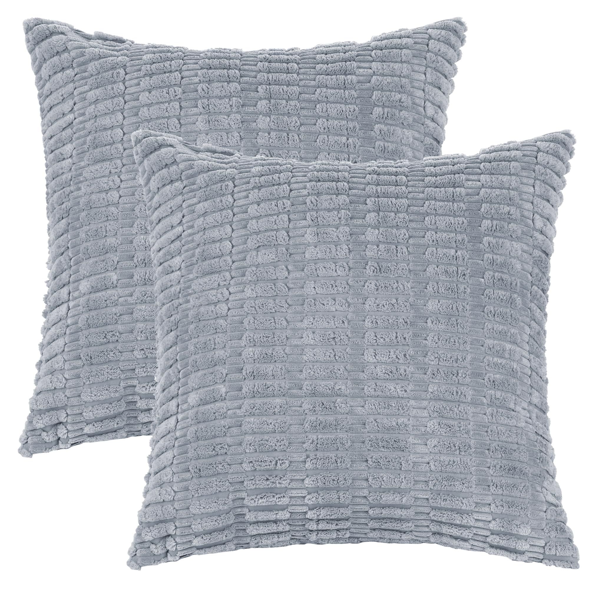 Housse de coussin en velours côtelé gris ardoise 50x50 cm | Douceur haut de gamme