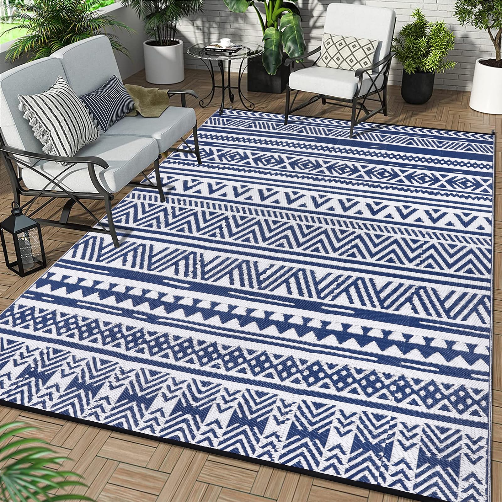 Enyhom Tappeto per Esterni Extra Large 180 x 270 cm, Plastica Pieghevole Tappeto da Esterno Impermeabile Resistente per Patio, Campeggio, Giardino, Picnic, Spiaggia, Balcone, Terrazza, Cortile