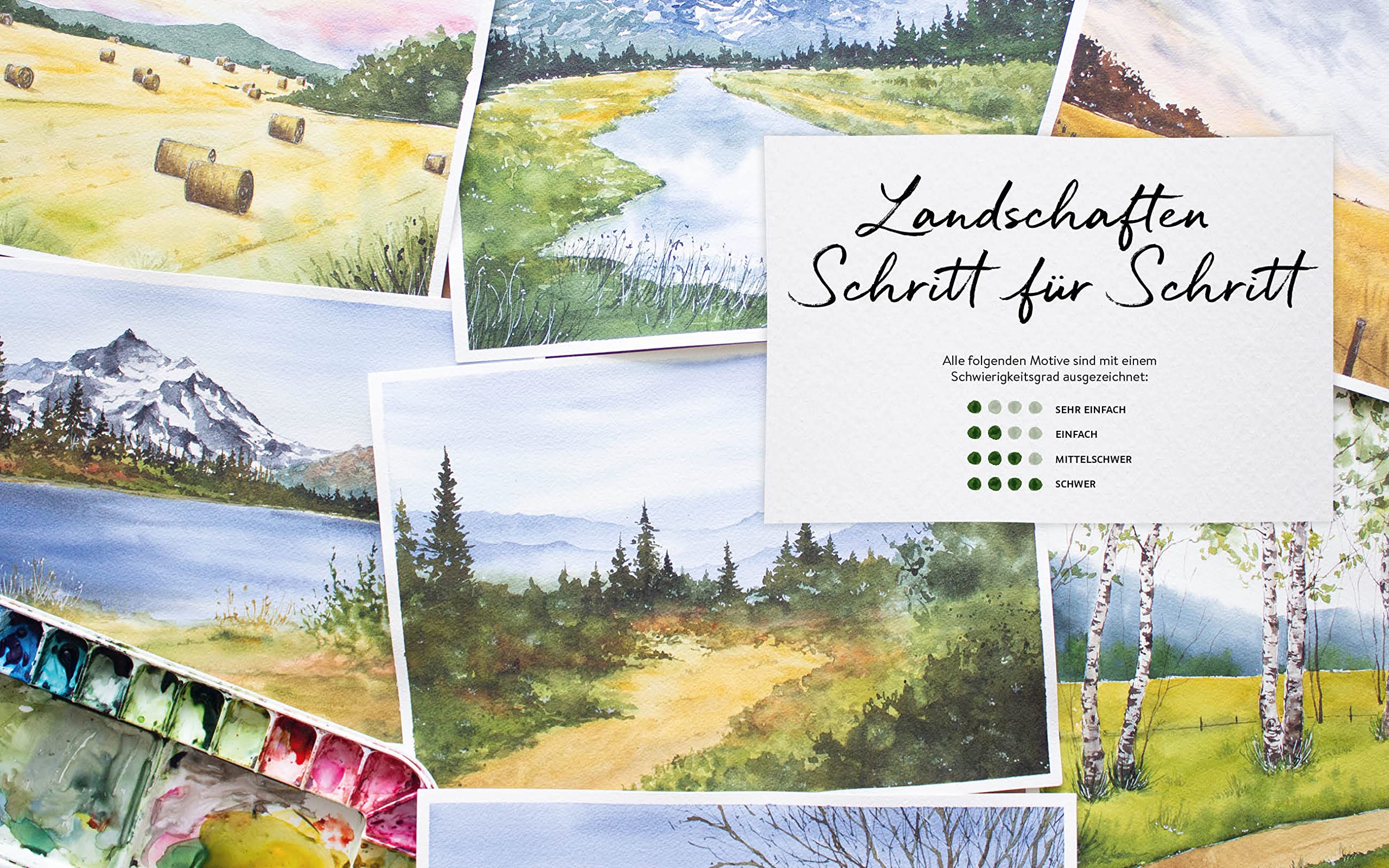 Die Kunst der Aquarellmalerei – Landschaften: Alle Watercolor-Grundlagen, Techniken und Motive Step by Step