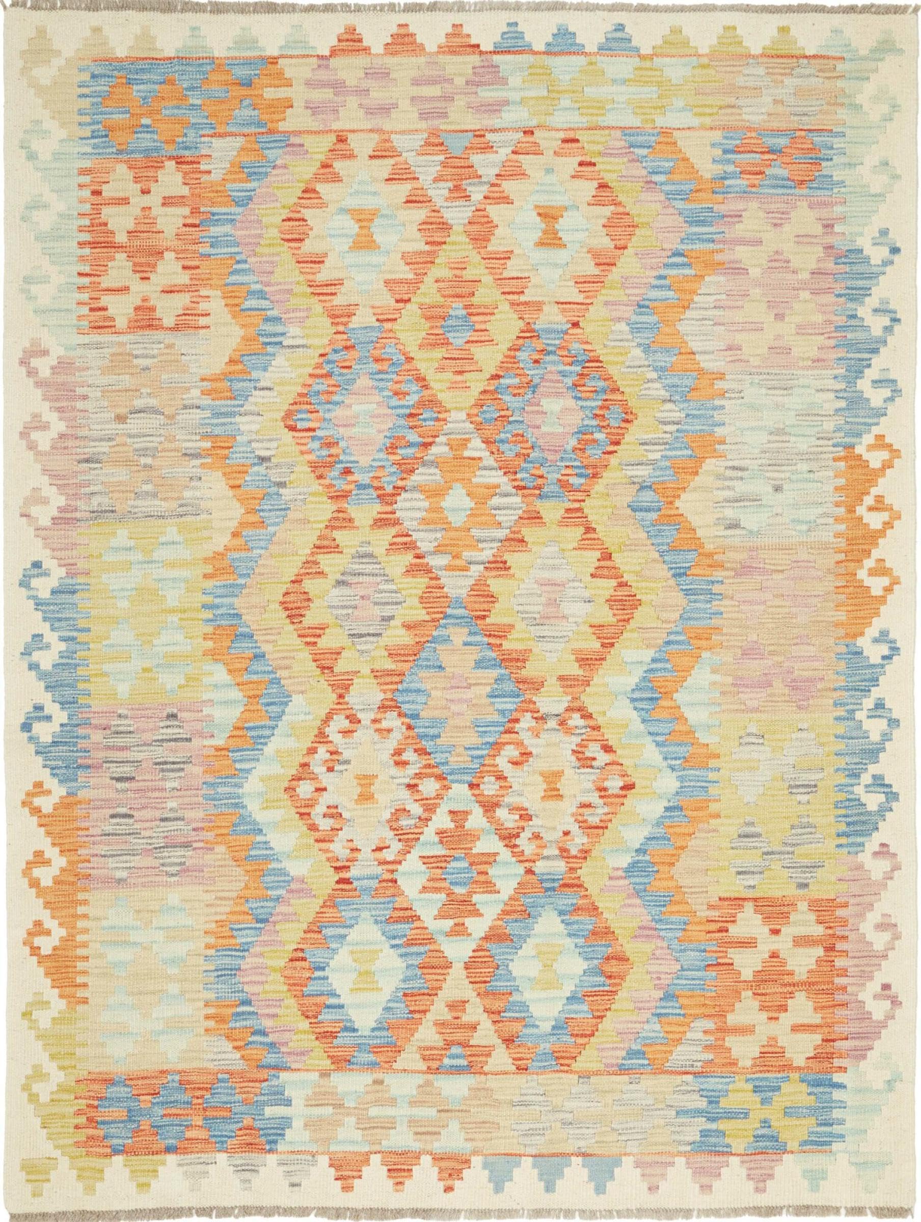 Tapis laine Kilim Afghan 127x172 pour réchauffer l'ambiance de votre chambre