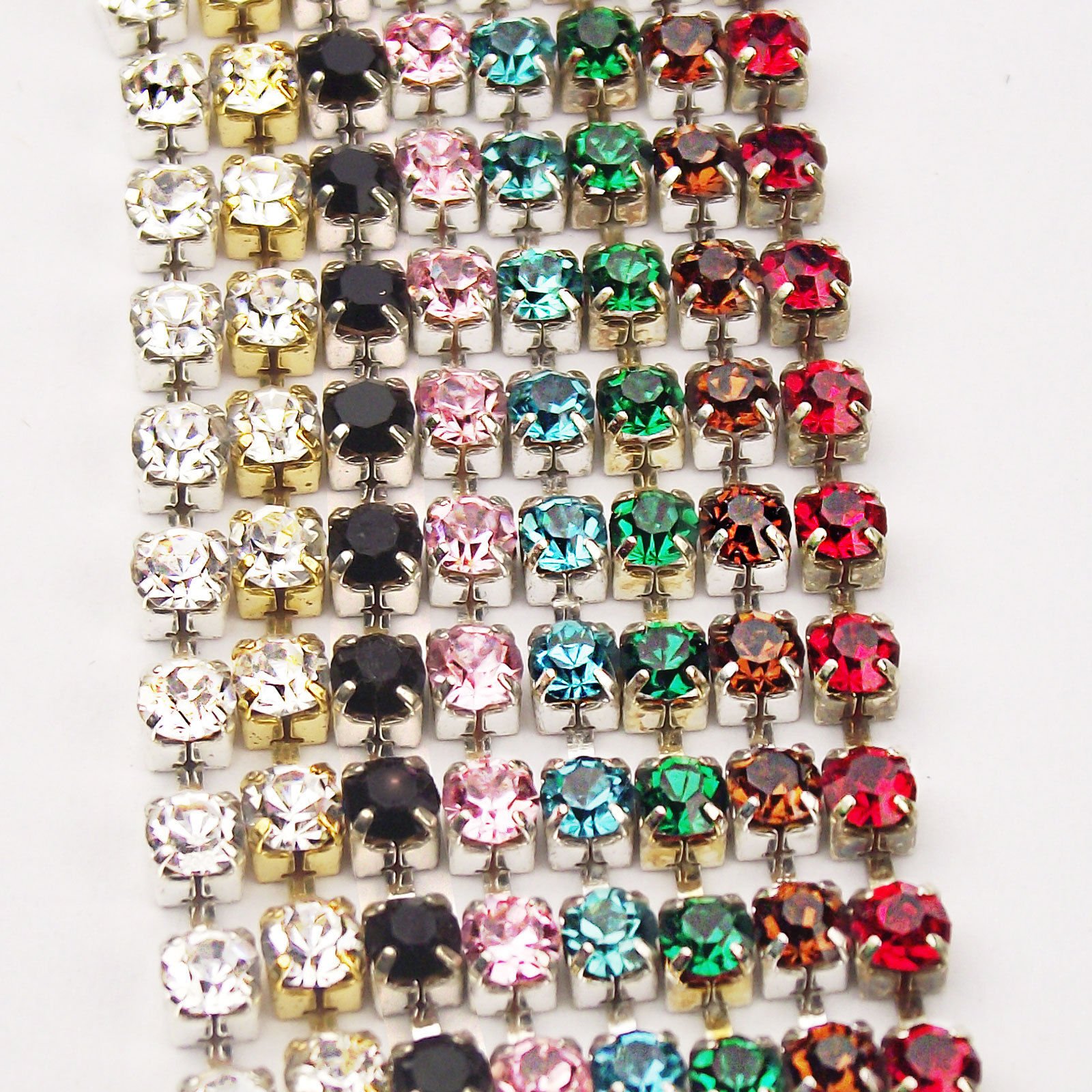 Meena Supplies 1 Metre Length of 3mm SS12 Crystal Chain Rhinestone Garland A++ Glass Stone (Red)