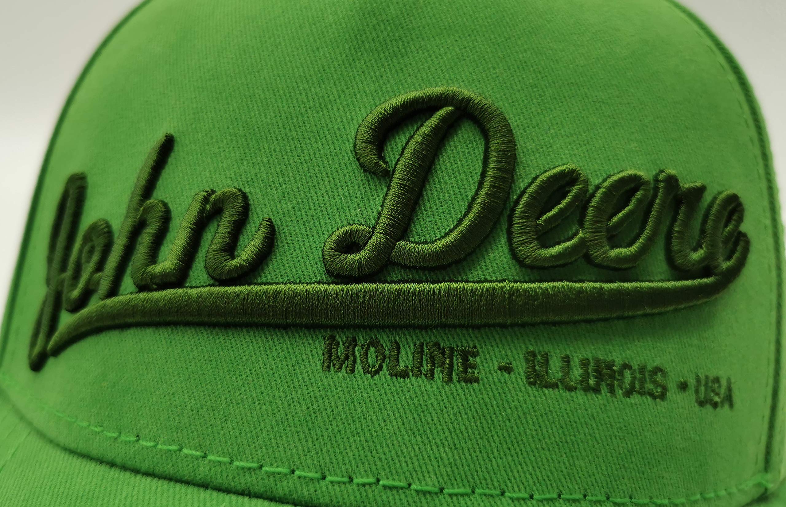 JOHN DEERE Basecap mit 3D-Schriftzug Grün - Einheitsgröße, Baumwolltwill, Silberne Schnalle