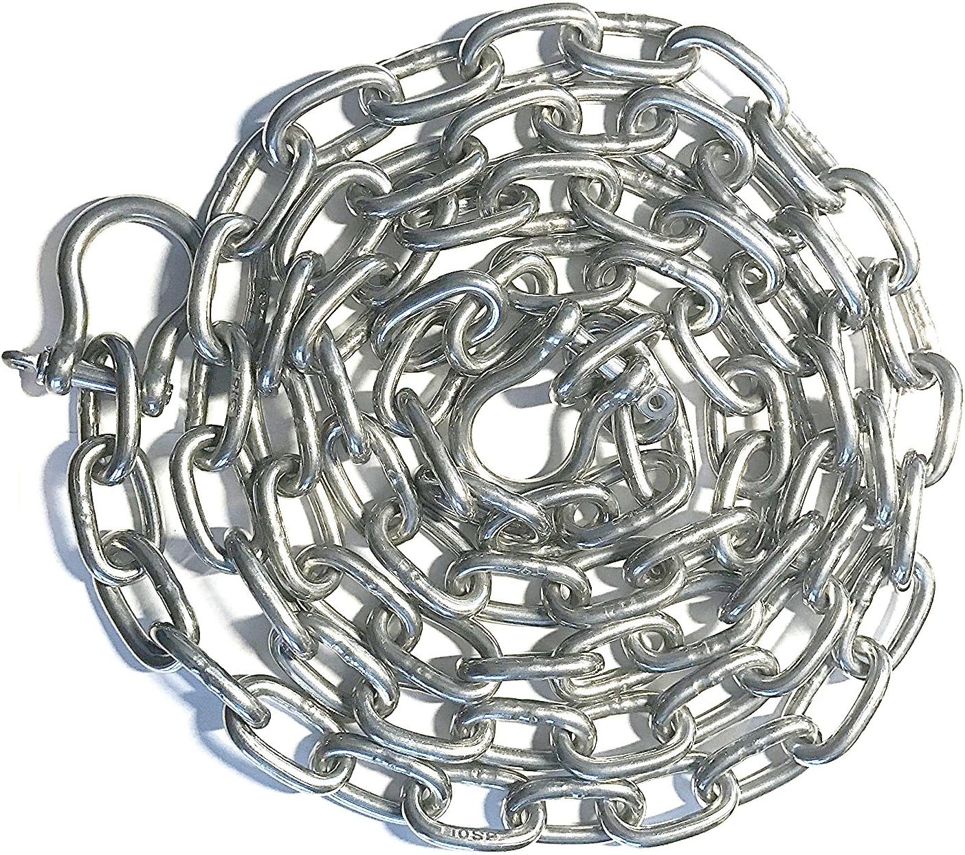 US Stainless Stainless Steel 316 Anchor Chain 5.5mm or 3/16" by 10' Long Shackles