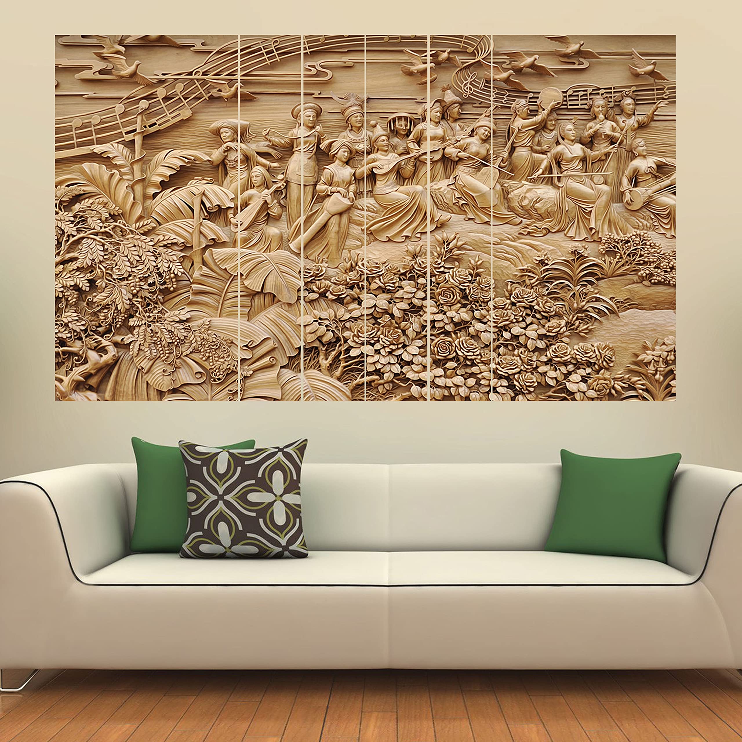 KYARA ARTS new concept grill big size Multiple Frames, Beautiful Wall art Painting for Living Room, Bedroom, Office, Hotels, Drawing Room Wooden Framed Digital Painting (60inch x 36inch) vv3660_09_02