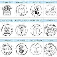 Vista 5 de Grabado de libro personalizado, regalo personalizado de la biblioteca de, ex libris, este libro pertenece a las flores que salen del libro