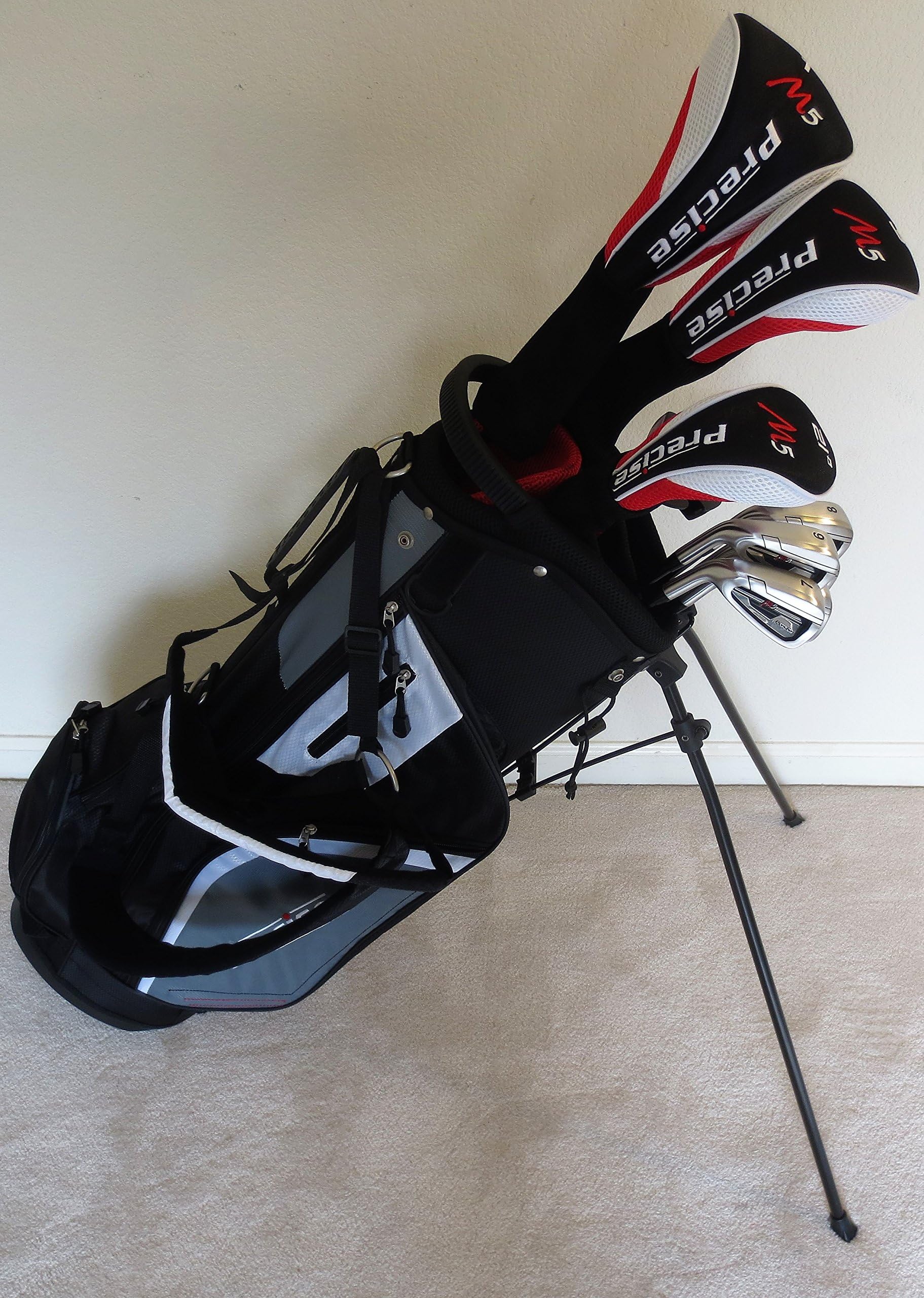 Mens Left Handed Golf Set - Complete Driver, Fairway Wood, Hybrid, Irons, Putter & Stand Bag Graphite