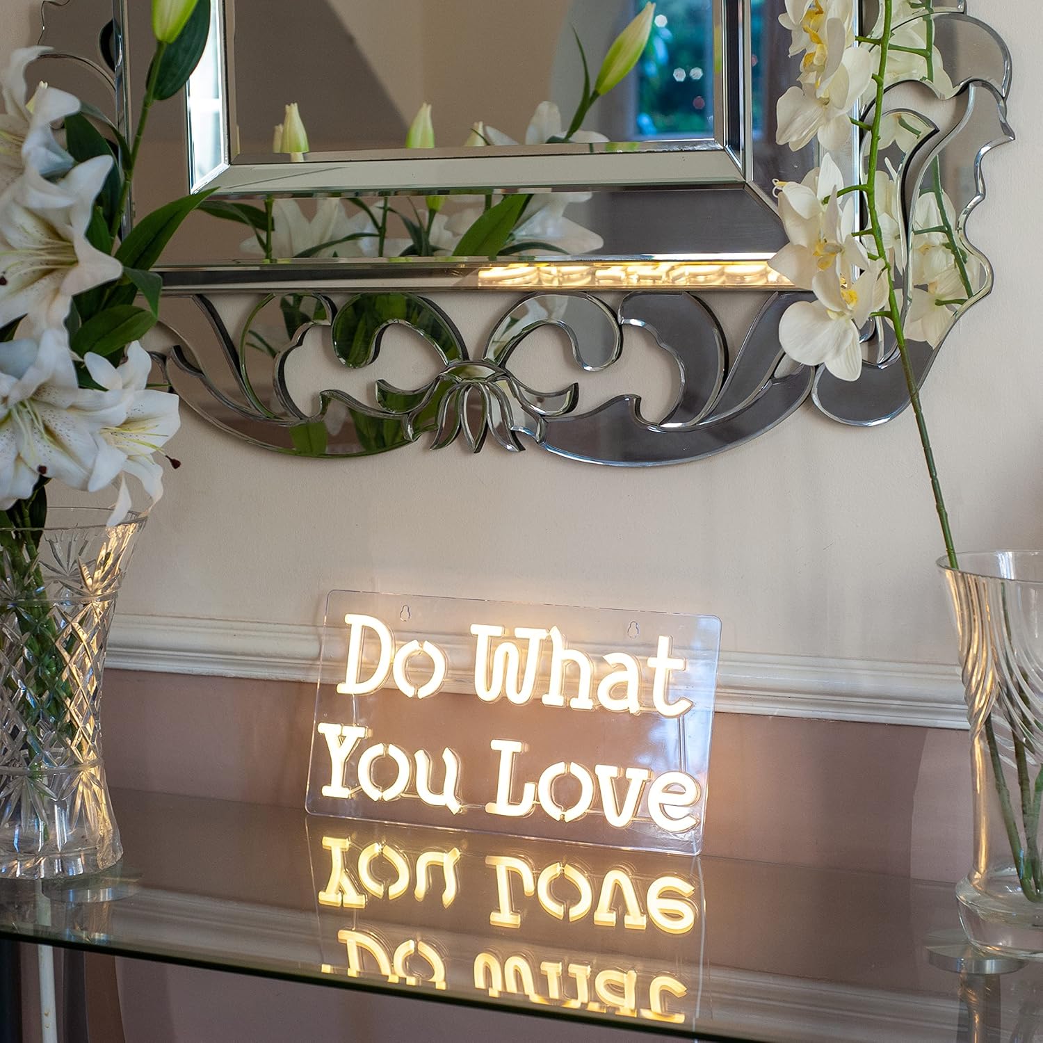 Do What You Love Neon Sign 15.7" Soft White Color LED Custom Wall Decor for Home Bedroom Office Salon Party Night Light USB Operated Teen Gift Holiday Decoration