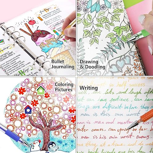 Miniatura 6 de Lelix Bolígrafos de gel, paquete de 120 bolígrafos de gel, 60 colores únicos con 60 recambios para adultos, libros de colorear, dibujo, garabatos,