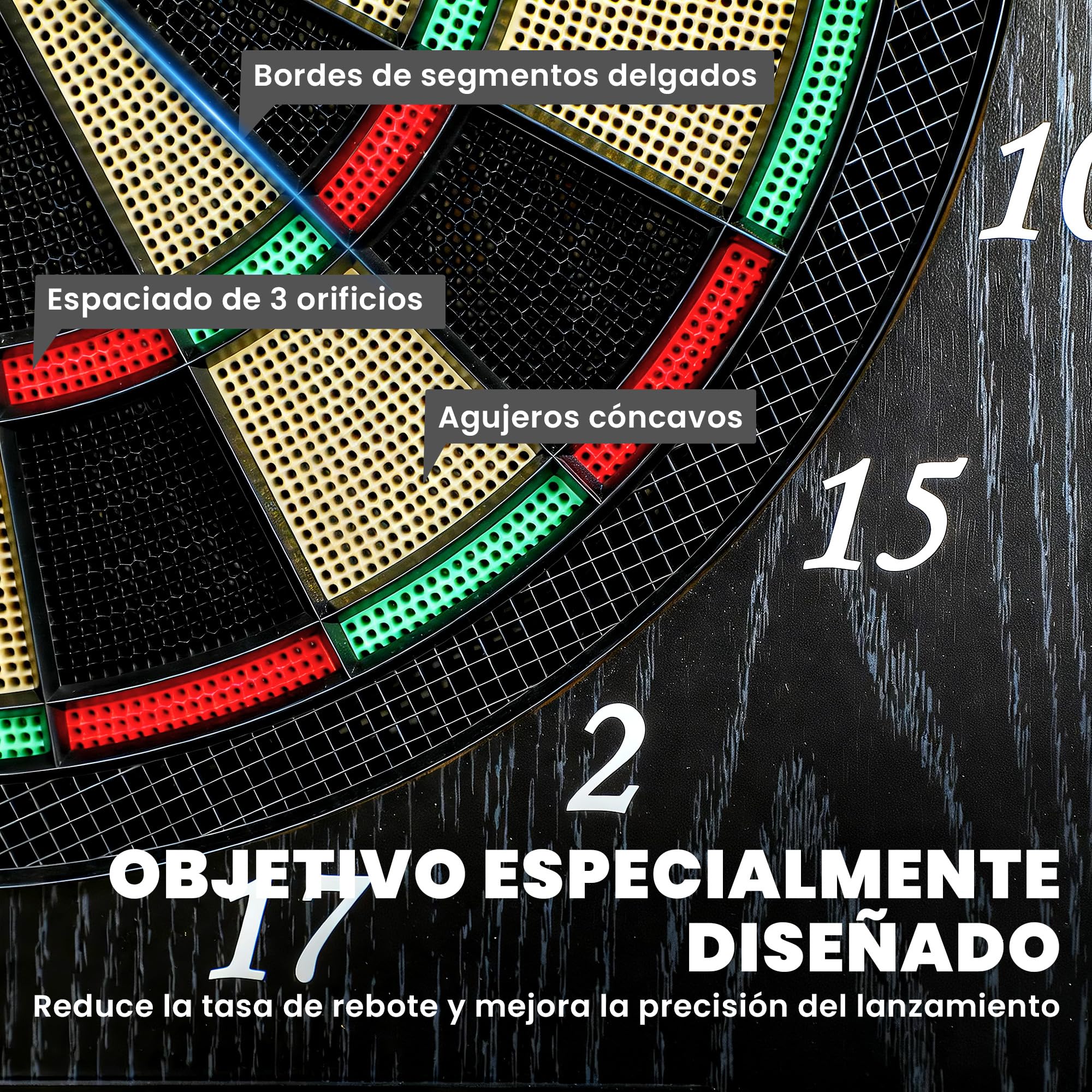 SPORTNOW Diana Electrónica con 6 Dardos de Punta Blanda y 24 Puntas de Repuesto 2 Pantallas LED Avisos de Voz hasta 8 Jugadores Diana de Dardos de Pared con 25 Juegos 202 Variaciones Puertas de Madera