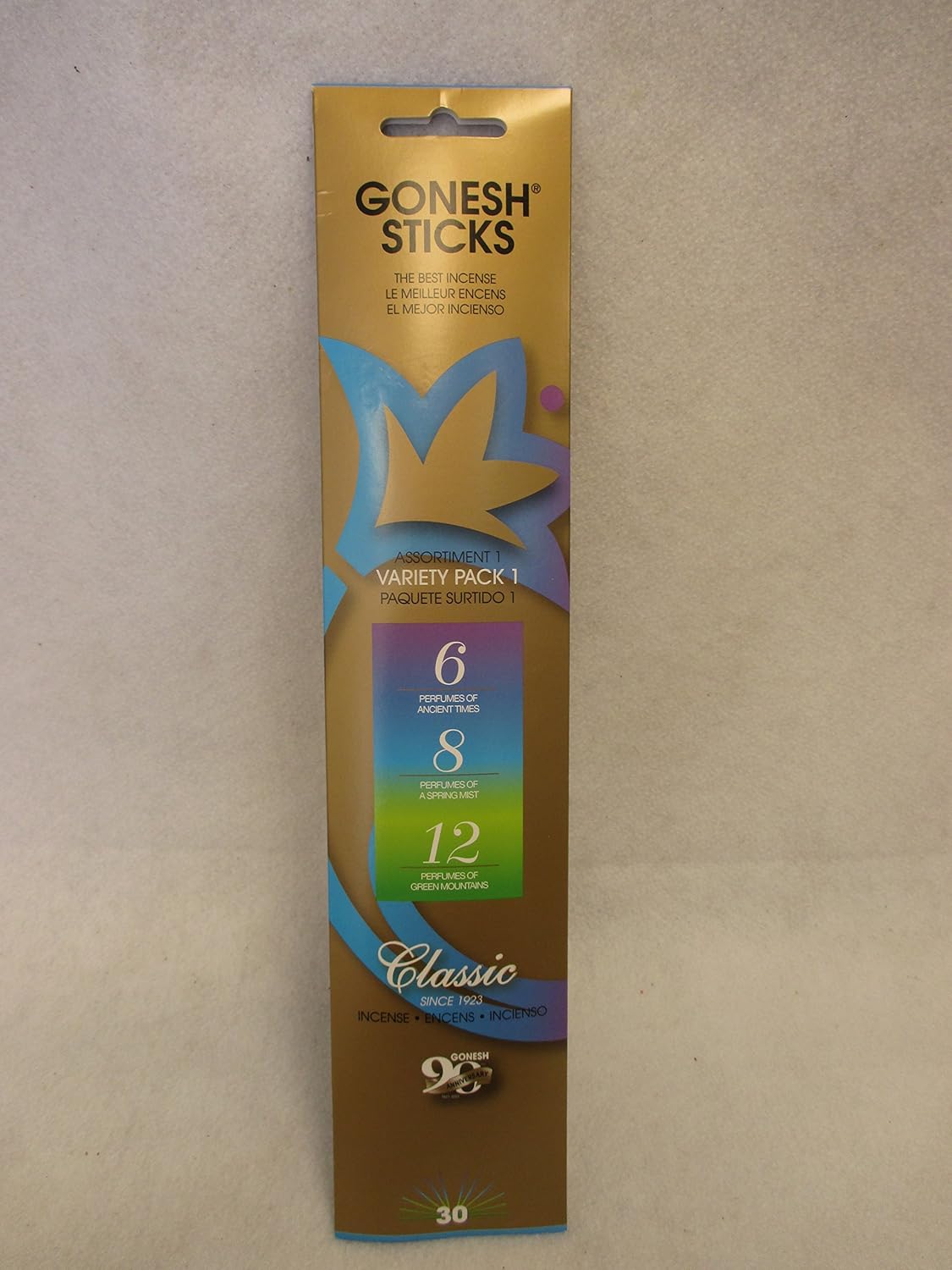 Gonesh Incense Sticks Variety Pack #1 Includes 6,8,12 (12 Packs 30, 360 Count)