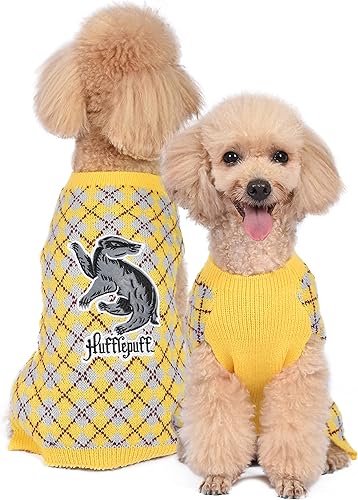Harry Potter Hufflepuff - Suéter para mascotas Grande Disfraces grandes para perros Ropa y accesorios para perros Hogwarts, suéter Hufflepuff