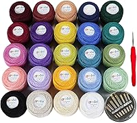 Vista 30 de Golo - Hilo de ganchillo tamaño 30, hilo de colores para hacer encaje 310