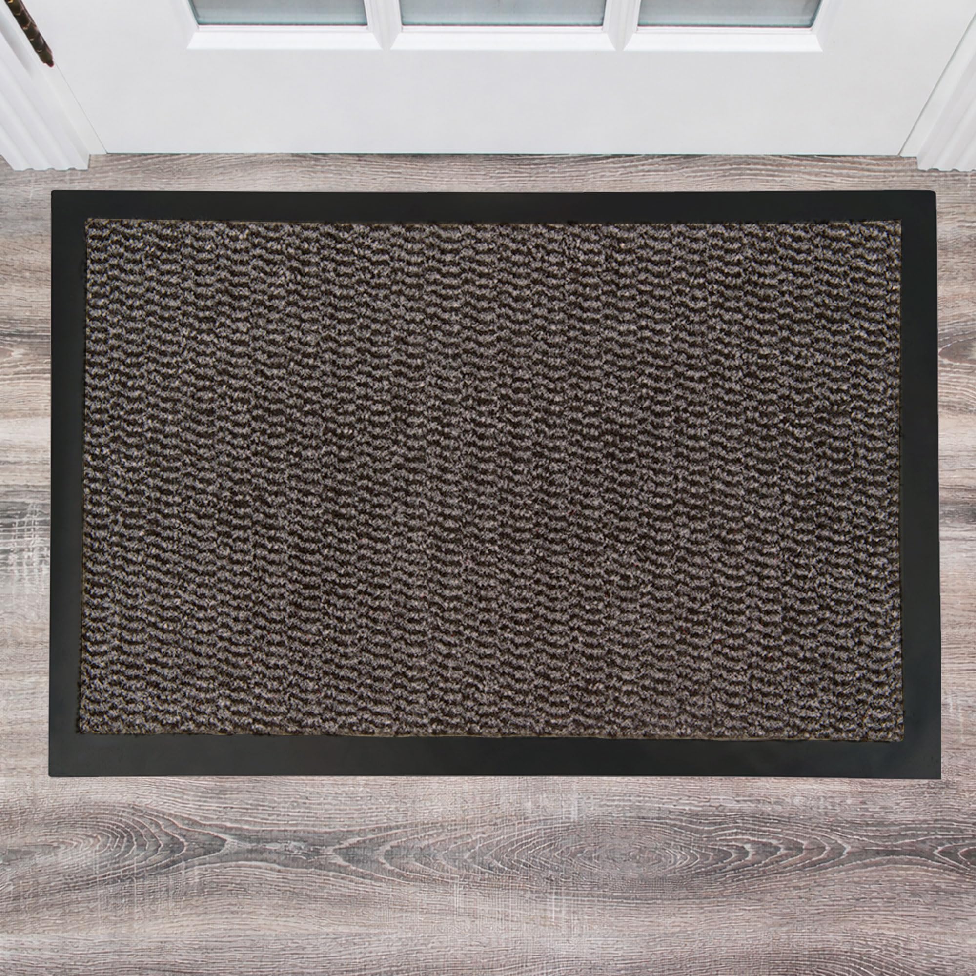 Large Indoor Door Mat 35" x 59" Non-Slip Vinyl Backed Entry Rug Doormat, Brown Absorbent Dirt Trapper Entrance Mat, Front and Back Door Mat, Inside Entry Rug