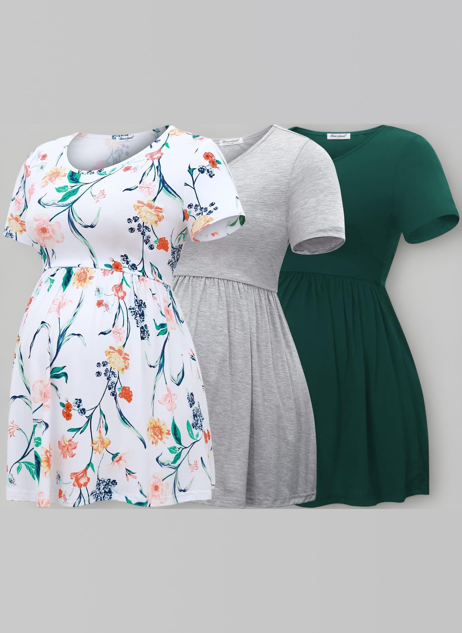 Maternity Tops Short Sleeve Scoop Neck Breastfeeding T-Shirt Pregnancy Clothes