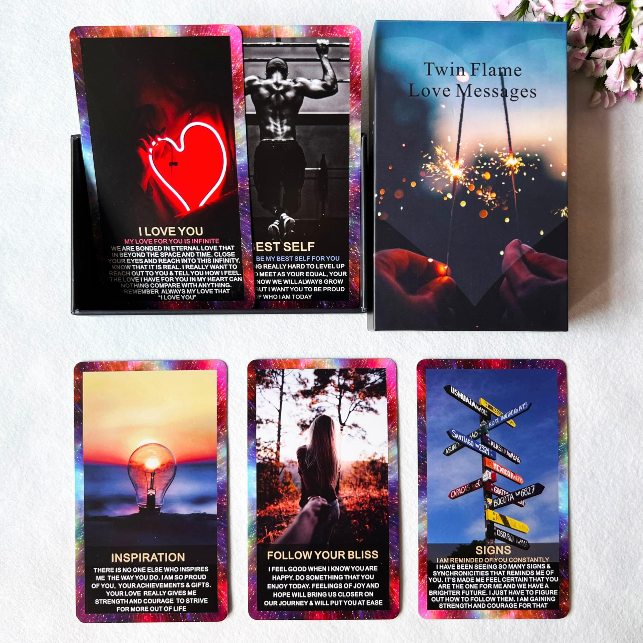 Twin Flame Love Messages Oracle Cards Deck, Oracle Cards with Meanings on Them, Secret and Hidden Messages Oracle Deck, Confession of Divine Masculine or Soulmate