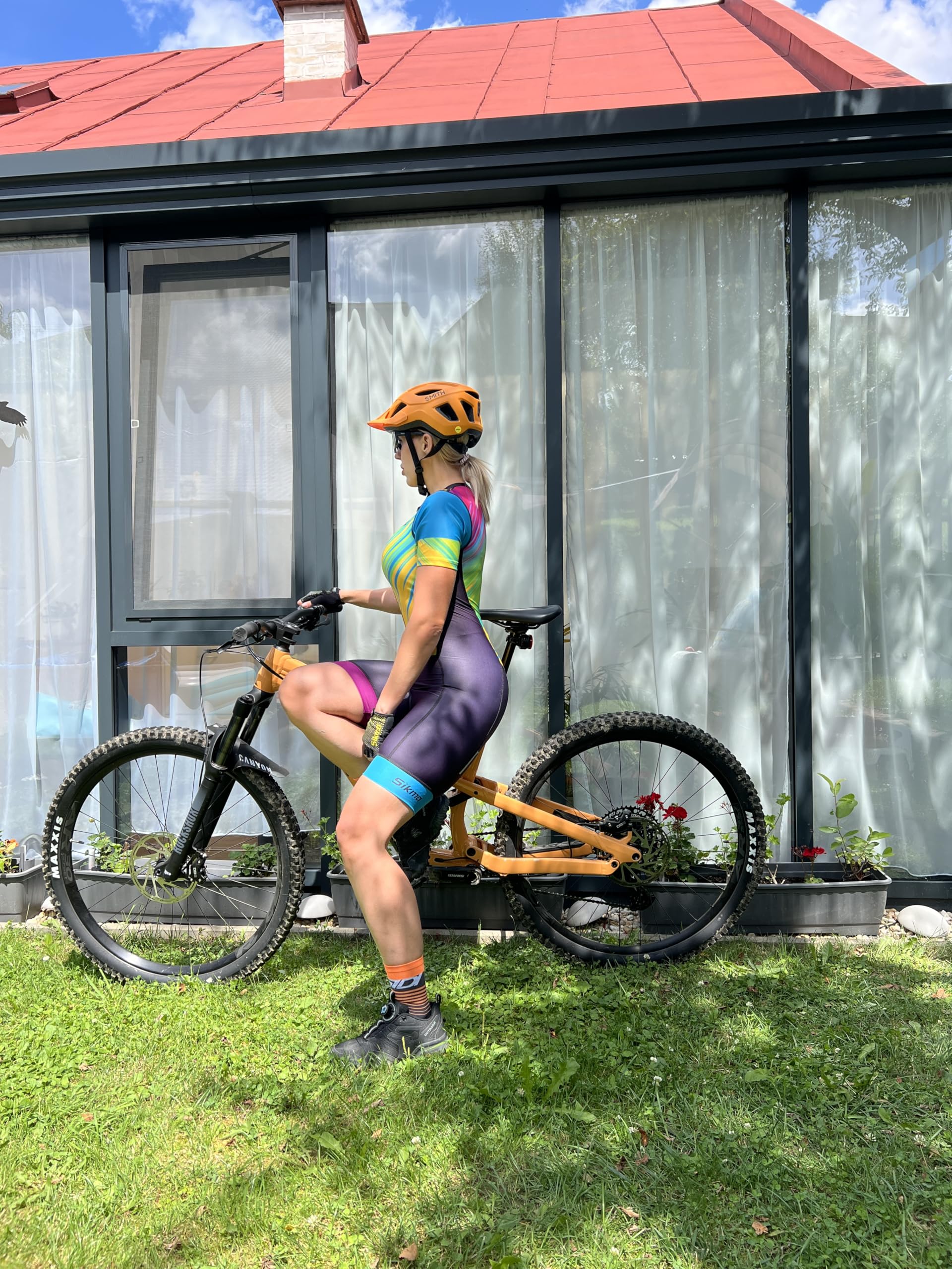 Ladies Cycling Skinsuit Women Padded One Piece Trisuit Bike Top Short Sublimated Design bib Short