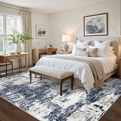 Miniatura 53 de Alfombra de área para sala de estar: alfombra lavable de 5 x 7 con respaldo antideslizante, no desprende pelo, resistente a las manchas, plegable