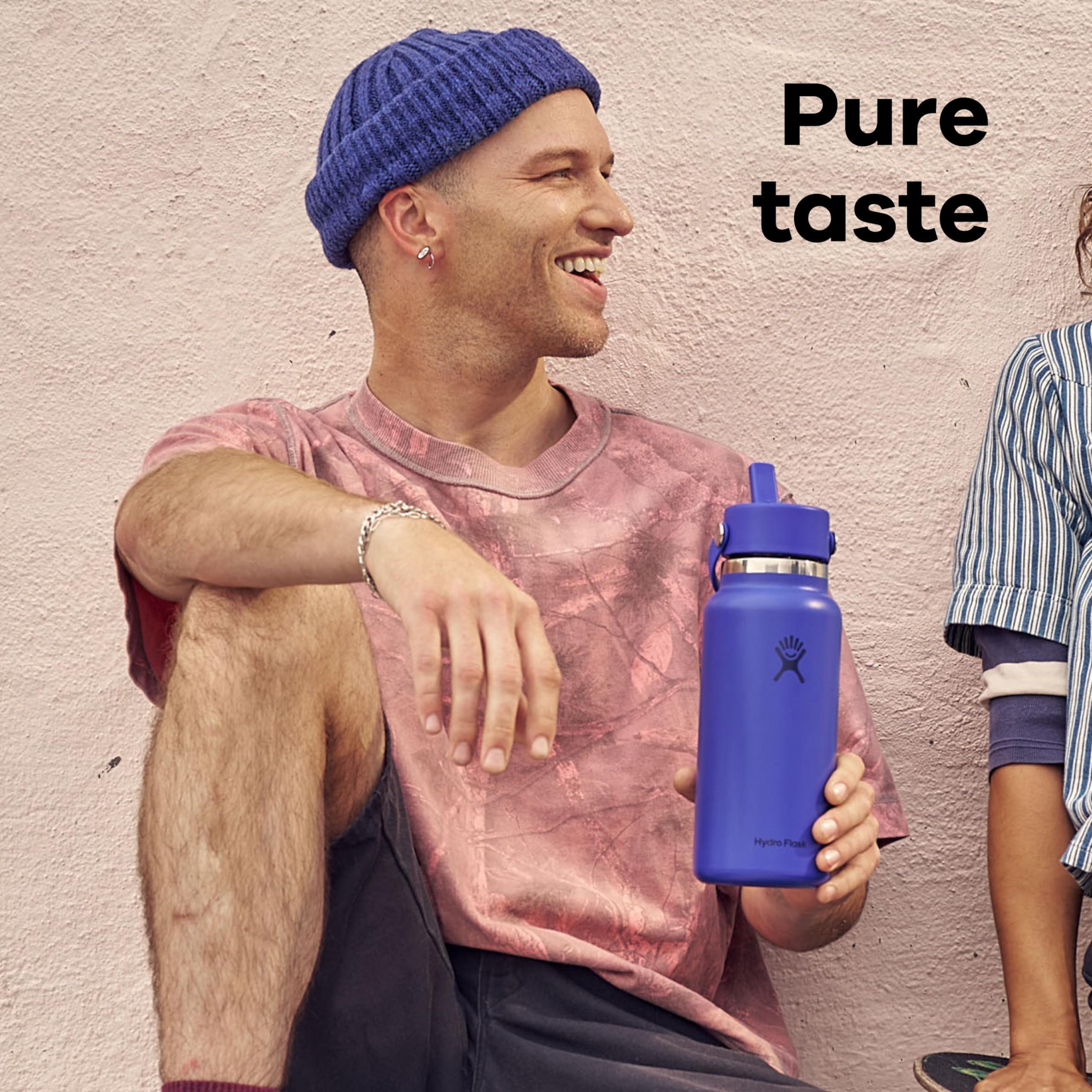 Hydro Flask Szeroki zakrętka ze słomką 946 ml – stal nierdzewna, szczelna słomka, nadaje się do mycia w zmywarce, izolowana na zimno przez 24 godziny, szeroki otwór, przyjazny dla kostek lodu