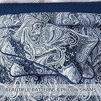 Vista 182 de DJY Juego de edredón de cachemira marrón, tamaño Queen, juego de colcha bohemia de 3 piezas, ropa de cama de microfibra suave y ligera con estampado