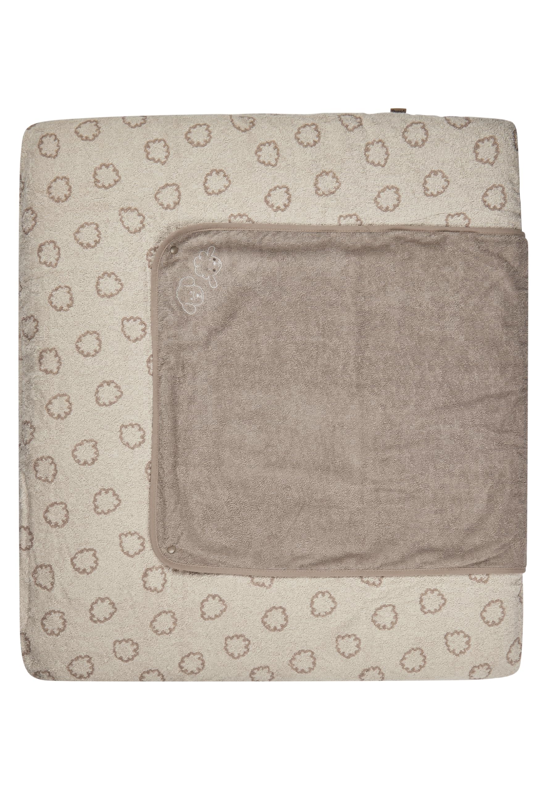 Sterntaler Wickelauflagenbezug Bauernhof - Bezug für Wickelauflage aus saugfähigem Jacquard mit abtrennbarem wasserundurchlässigem Frottee Teil - Ideal für jeden Wickeltisch, sandfarben