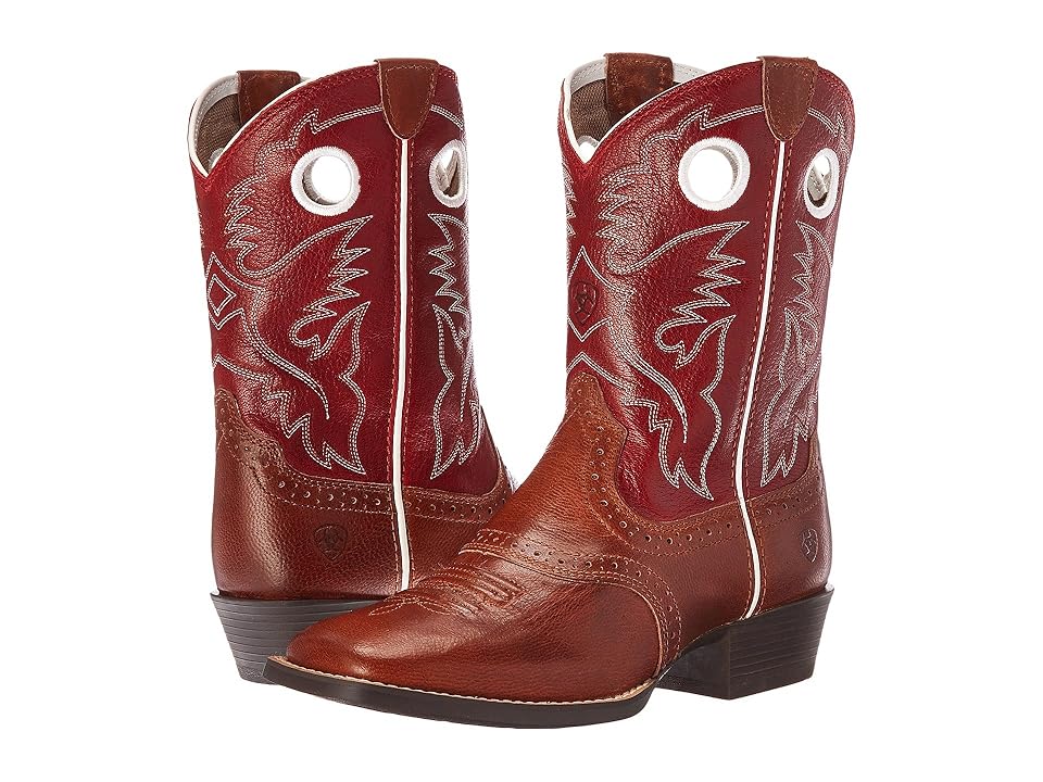 

Ariat Kids Roughstock Two-Tone (Toddler/Little Kid/Big Kid) (Tan/Cherry Red) Cowboy Boots
