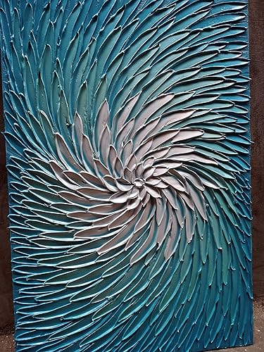 Vista 26 de YaSheng Art - Pintura al óleo pintada a mano sobre lienzo con flores blancas, pintura moderna para decoración interior del hogar, imagen de arte