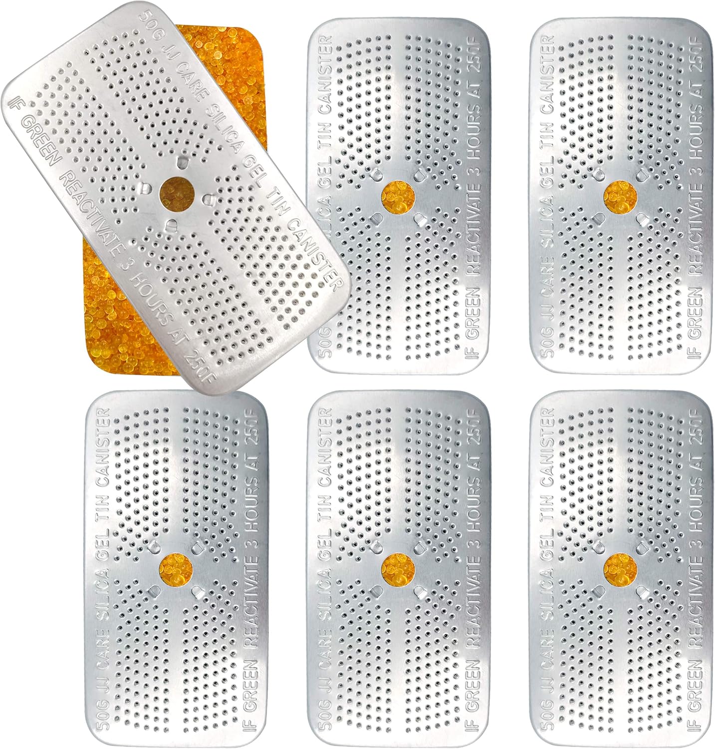 JJ CARE Silica Gel Dehumidifier, 50g Reusable Desiccant Canisters [Pack