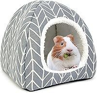 Tierecare Guinea Pig Hideout Bed - Cozy Cave House for Dwarf Rabbits, Hedgehogs, Ferrets, Chinchillas & Small Pets (Grey)