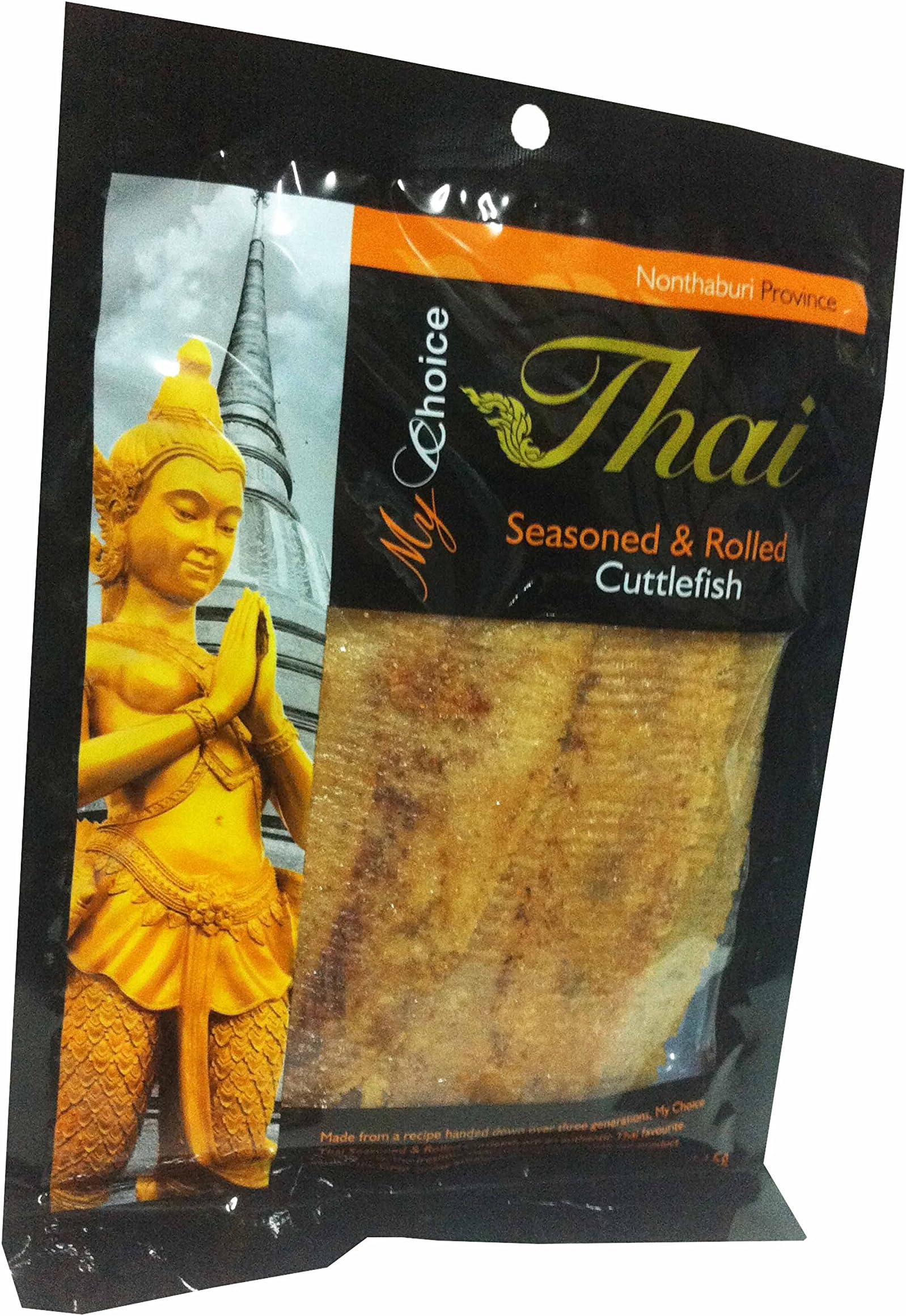 2 Packs of Seasoned & Rolled Cuttlefish, Delicious Food Snack From My Choice Thai Brand, GMP Certifications. 4 or 5 Strar Otop Rating Approved. (115 G/ Pack)