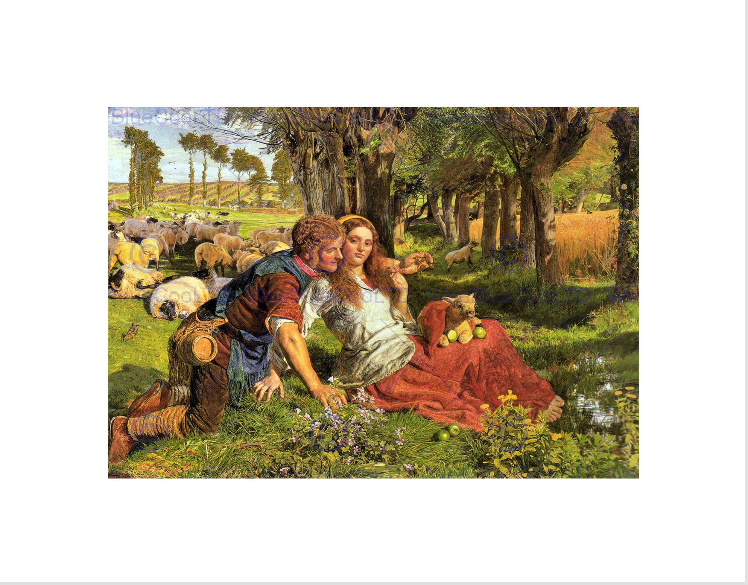 Wee Blue Coo WILLIAM HOLMAN HUNT THE HIRELING SHEPHERD OLD MASTER FRAMED ART PRINT B12X2279