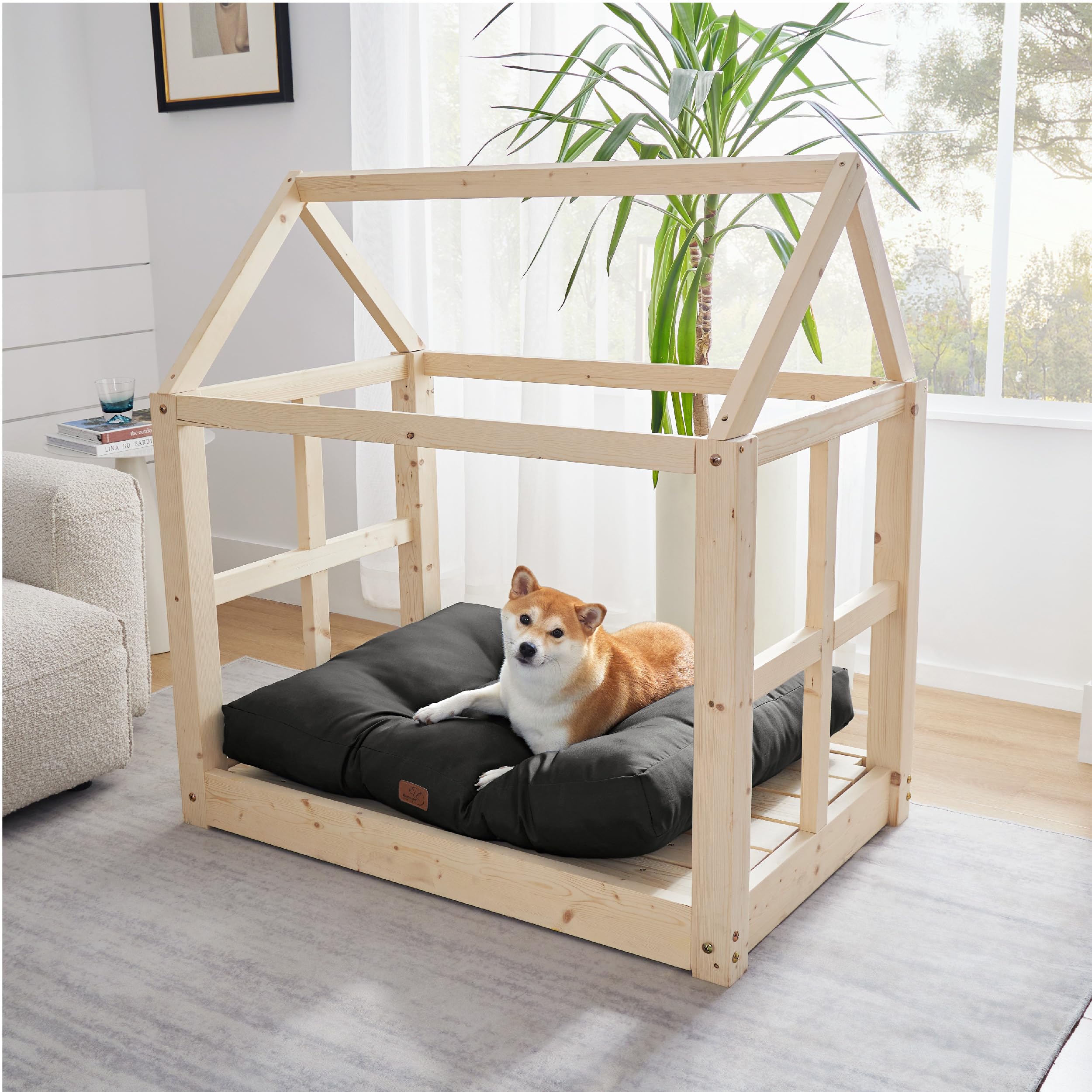 Bedsure Cuscino Per Cane Piccolo - Cuscini per Cani Taglia Piccola Tappeto Cane Cuscino Cane Interno Cuscino Cuccia Cane Impermeabile 76x50 cm Nero Lavabile