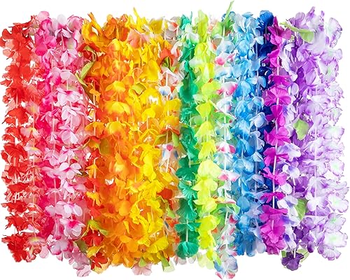 JOYIN Juguete de 12 unidades de leis hawaianos a granel, flor tropical Lei hawaiana Lei playa Hawaii Luau recuerdos de fiesta decoración suministros JOYIN Juguete de 12 unidades de leis hawaianos a granel, flor tropical Lei hawaiana Lei playa Hawaii Luau recuerdos de fiesta decoración suministros