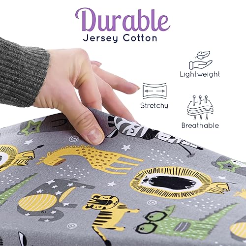 Miniatura 7 de GROW WILD Juego de 3 fundas para cambiador, algodón suave y elástico, funda para cambiador de bebé, fundas para cambiador de pañales para niñas y