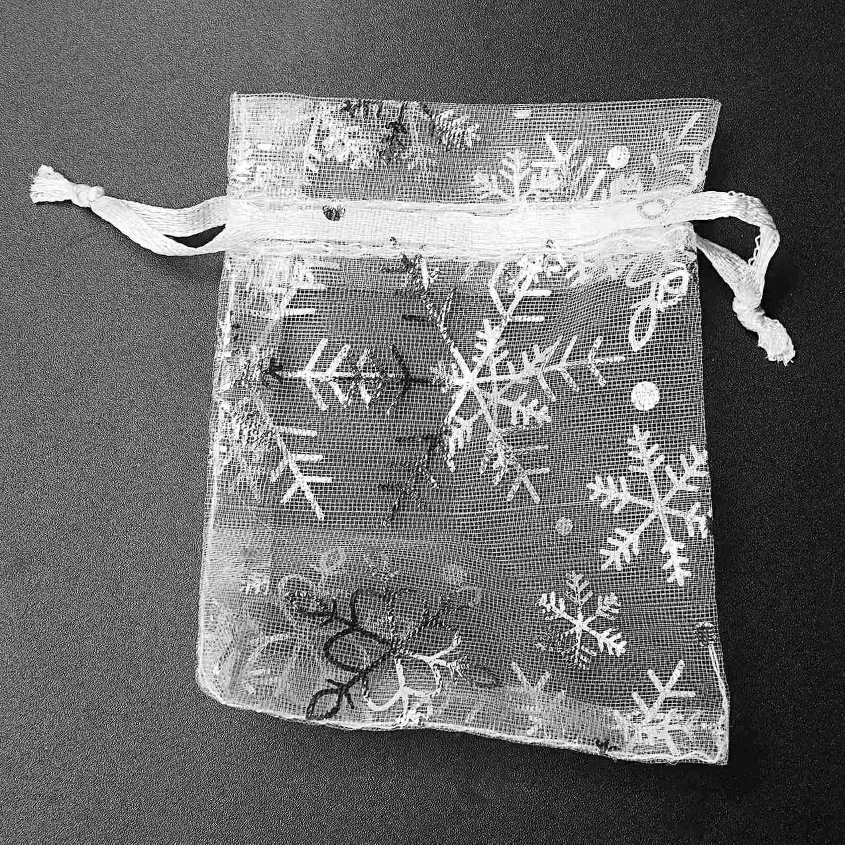 100 Borse Organza Con Cordino &ndash; Per Gioielli, Bomboniere, Caramelle, Feste, Matrimoni