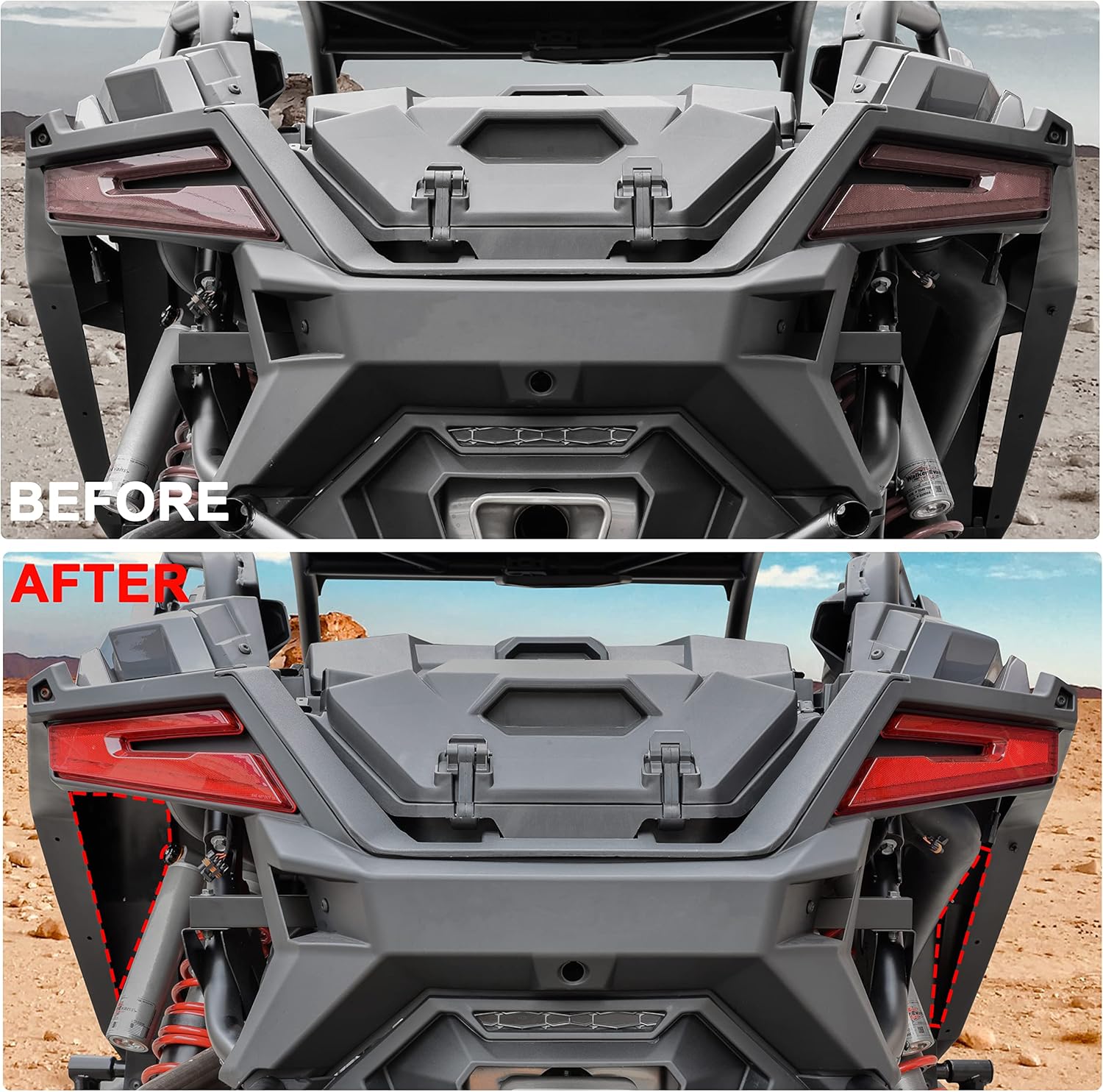 Buy Steel Rear Wheel Well Block Offs for RZR PRO R 2022 2023, SAUTVS