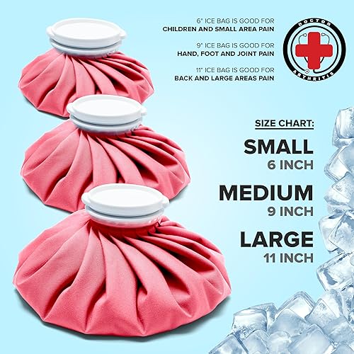 Miniatura 2 de Doctor Developed - Bolsa de hielo reutilizable e impermeable con tapas a prueba de derrames y materiales duraderos y antifugas (mediano 9 pulgadas,