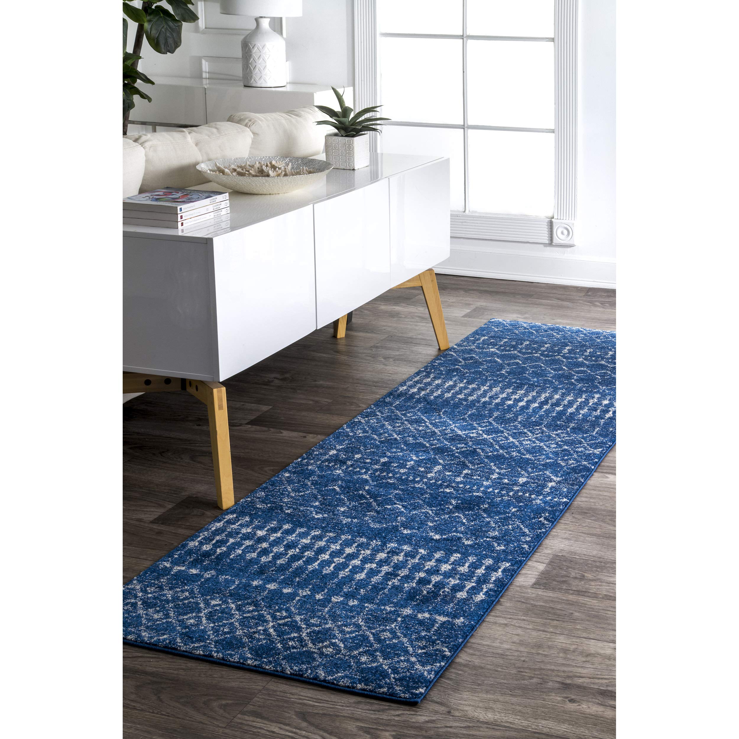 nuLOOM Moroccan Blythe Runner Rug, 2' 8" x 8', Blue