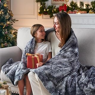 NEWCOSPLAY Super Soft Faux Fur Throw Blanket for Couch Grey Sherpa Fuzzy Plush Warm Blanket for Sofa Bed (Grey, Throw(50"x...