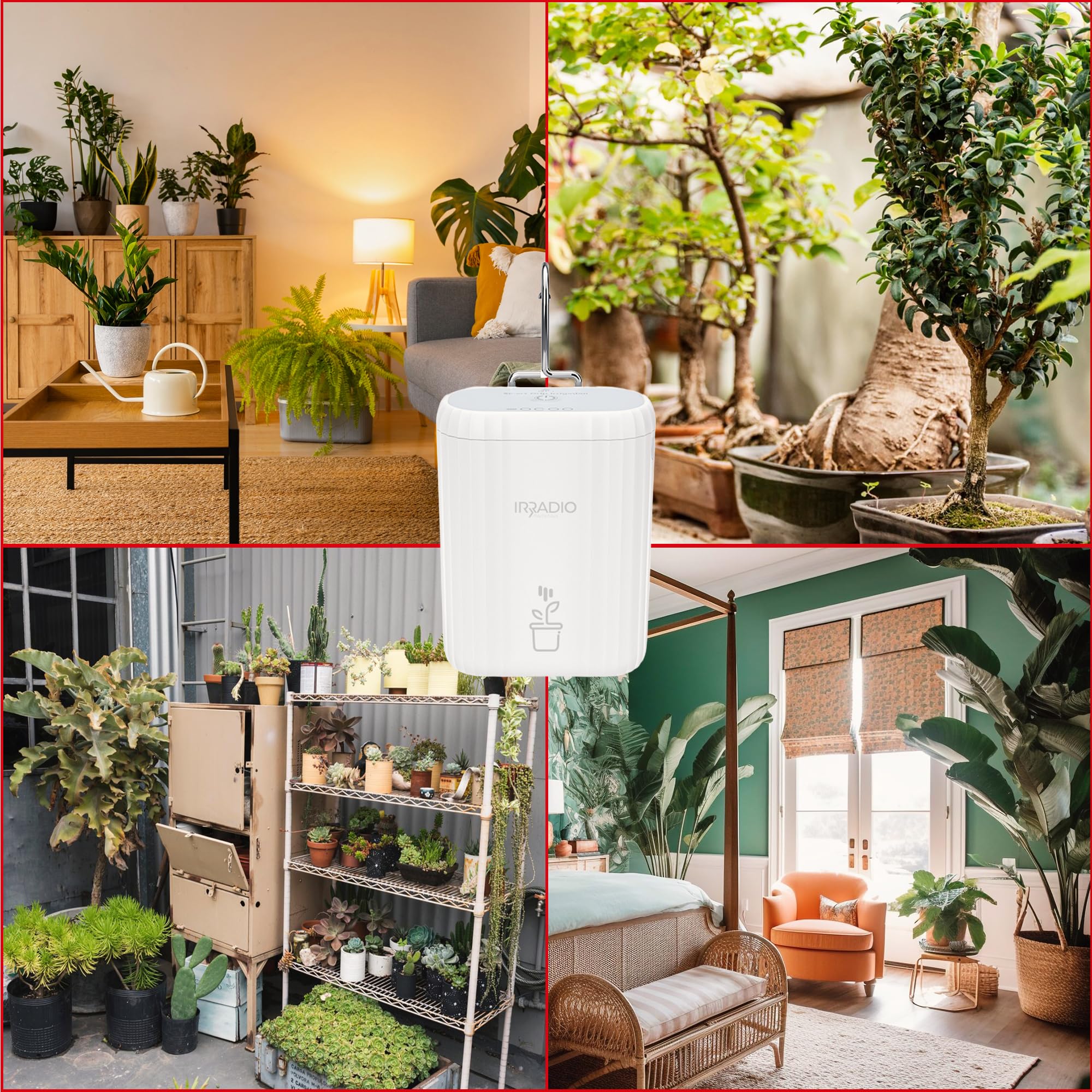 IRRADIO IR-DRIP Kit irrigazione smart WiFi per piante da interno e balcone | Estensione massima 15mt | Alimentazione con batteria ricaricabile | Controllo tramite APP