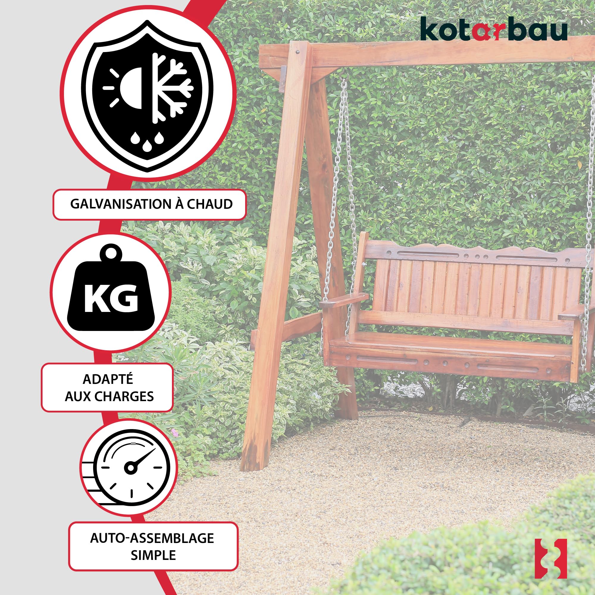 KOTARBAU® 4 x Support De Poteau à Enfoncer - Acier Galvanisé - 50 cm - Argent - Ancrage Au Sol - L-Forme - Support Balançoire - Kit Ancrage Balancoire - Extérieur Jardin Sécurisé Résistant