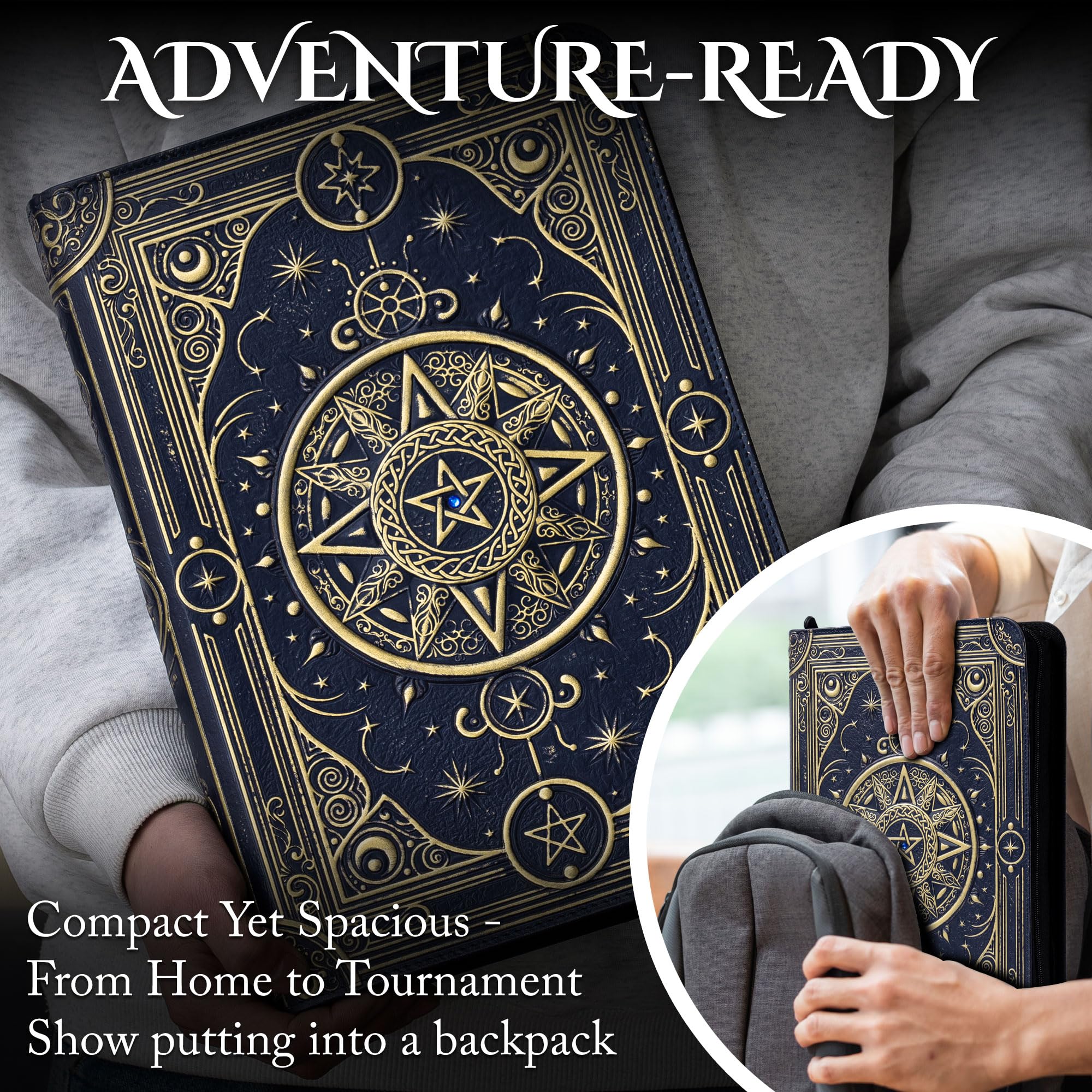 Star Mage - Raccoglitore per carte collezionabili, 9 tasche, senza anelli, in finta pelle di alta qualità, 432 tasche a caricamento laterale, supporto perfetto per MTG e molte collezioni di TCG e