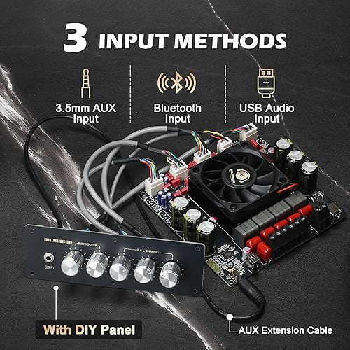 Miniatura 3 de S600X-W Tablero amplificador de potencia Bluetooth5.2 TPA3255 Chip con subwoofer 2.1 canal 300W × 2+600W (S600X-W)