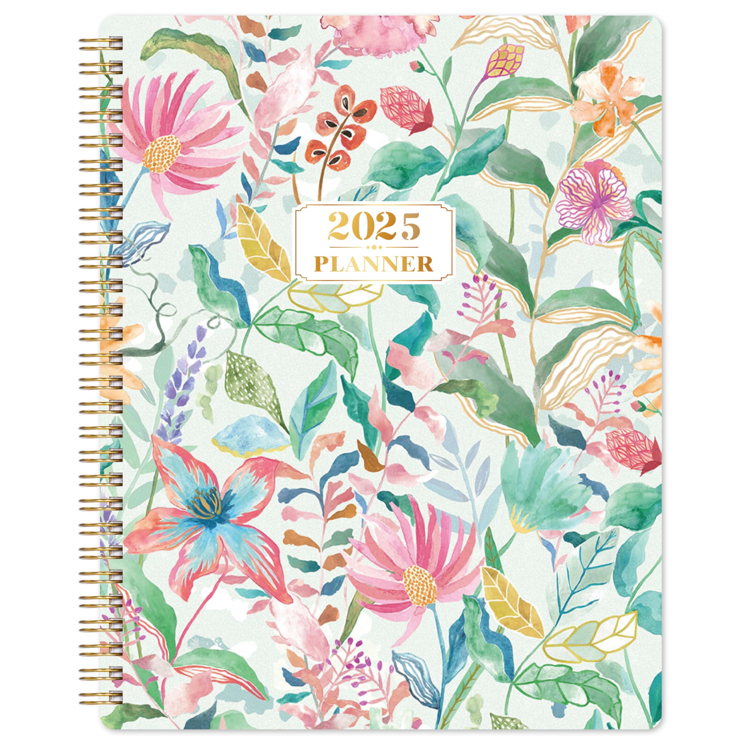 2025 Planner - Planner 2025, Jan. 2025 - Dec. 2025, 2025 Planner Weekly and Monthly, 2025 Calendar Monthly Planner, 8" x 10", Thick Paper + Twin-Wire Binding - Floral