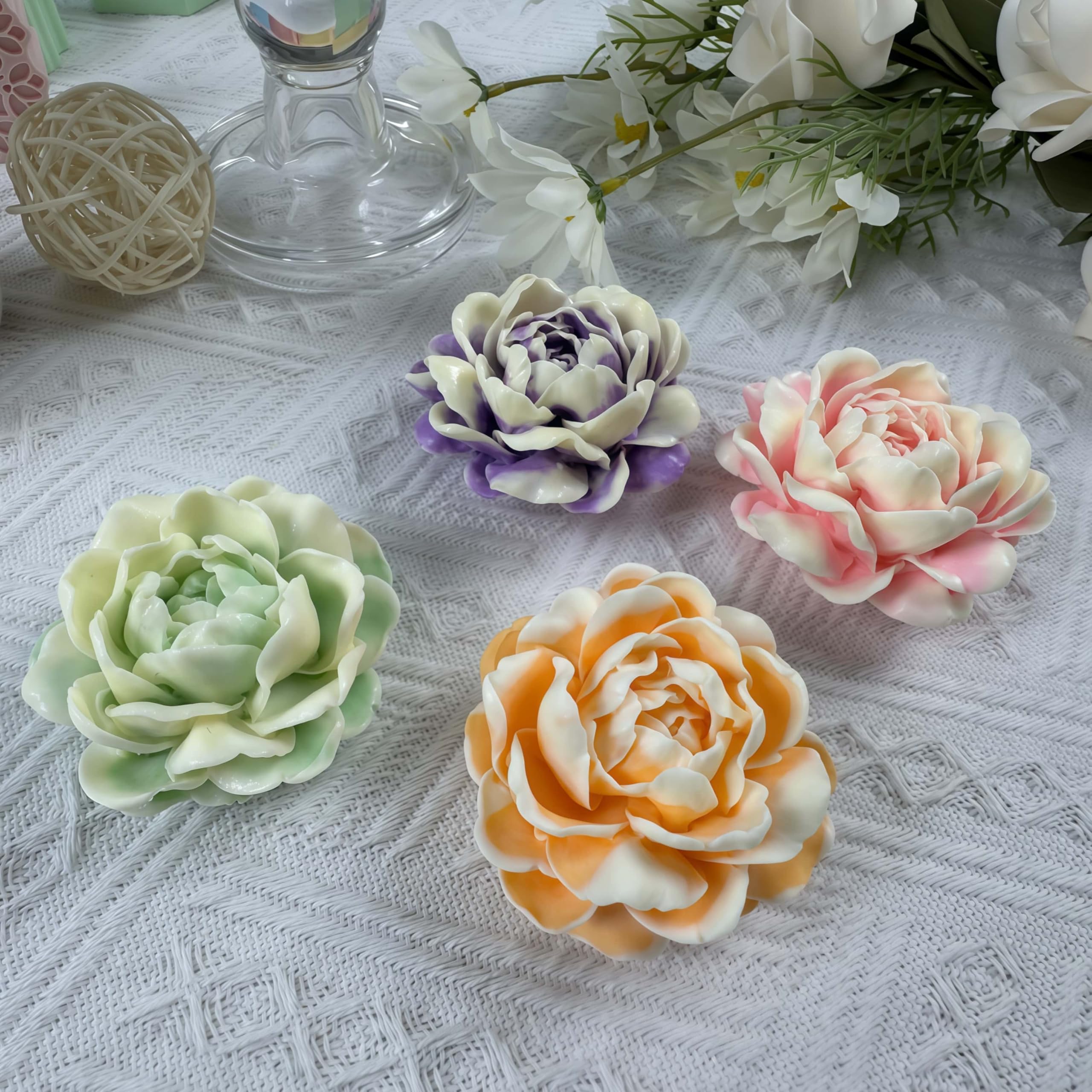 Molde de silicona 3D con diseño de flor de jazmín para mousse, jabón, vela, cera perfumada, chocolate, gelatina, hielo, azúcar, yeso aromático, resina epoxi
