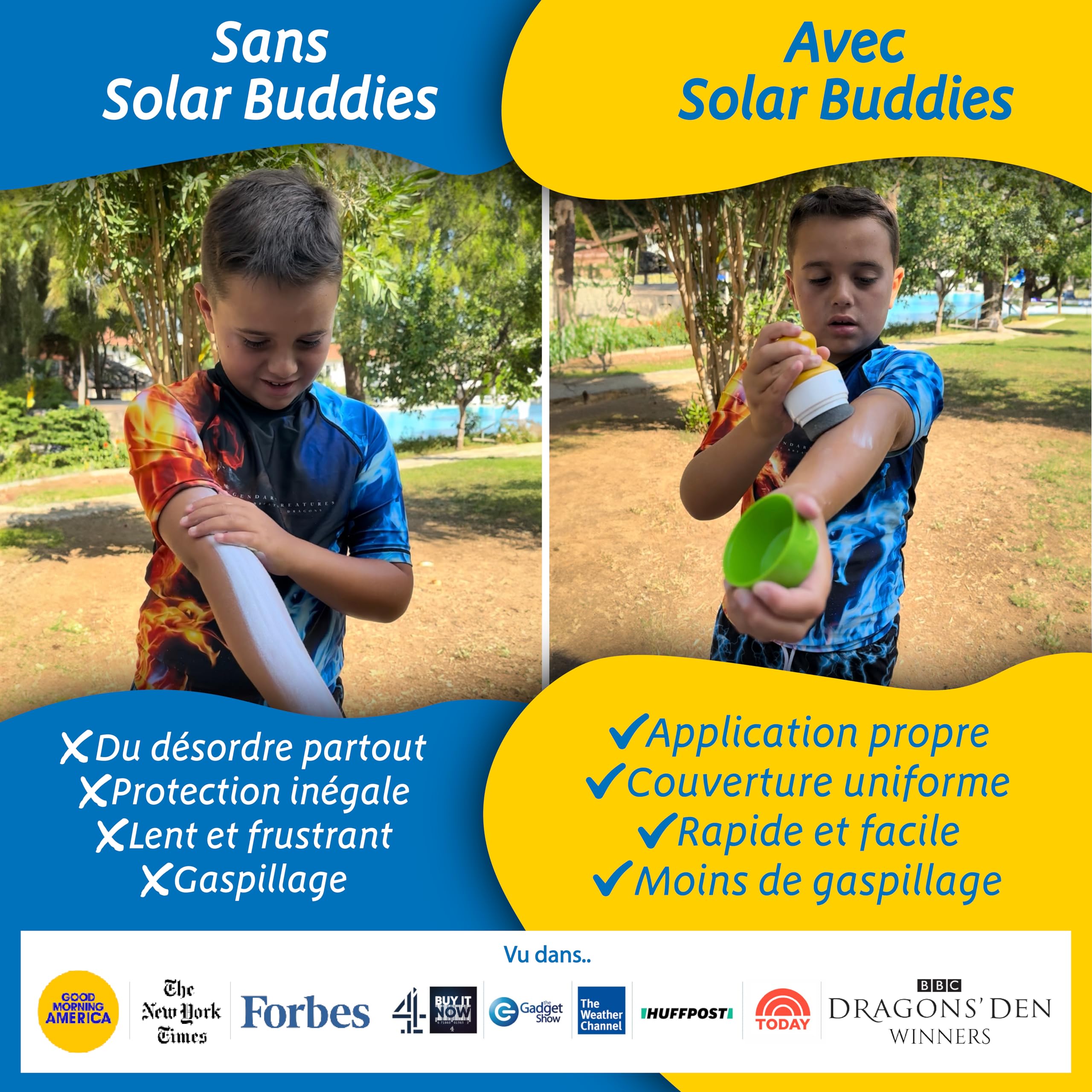Applicateur de crème solaire Solar Buddies – Unité individuelle – Rechargeable à bille avec éponge – Crème solaire et lotions – Enfants, adultes, familles – 100 ml – Idéal voyage (Nude_N)