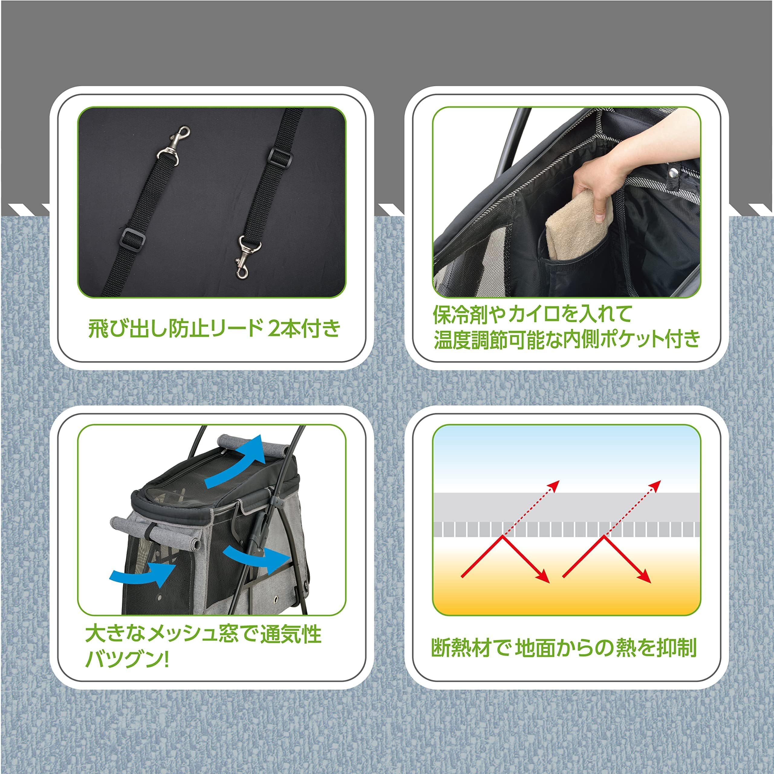 Amazon.co.jp: わんわんカート 中型犬用 ライトグレー ペット用カート